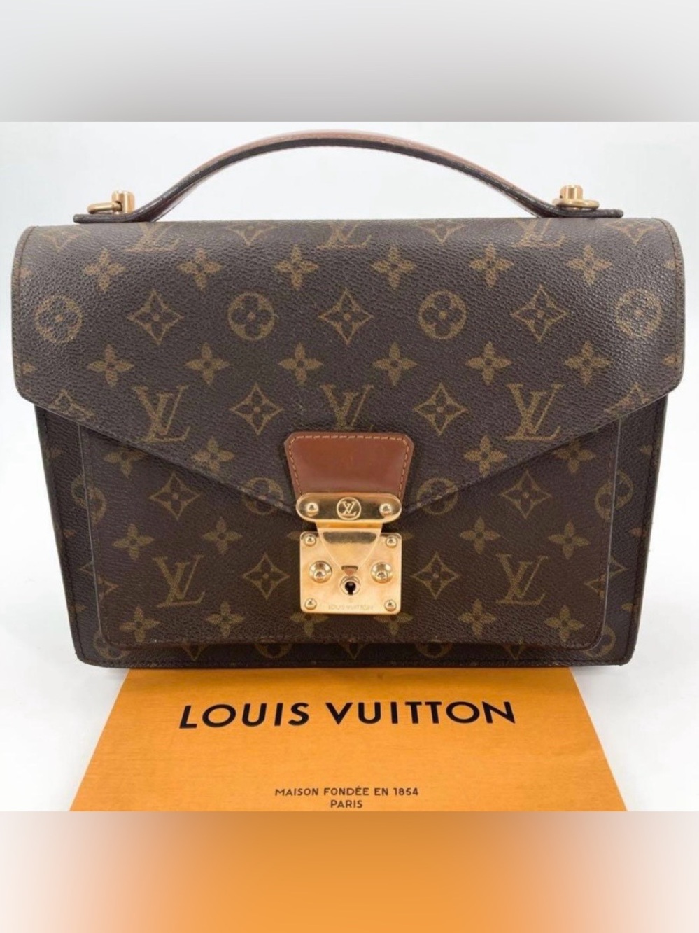 Louis Vuitton Monceau 28 Monogram Brown Handbag